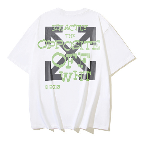 EM Sneakers OFF-WHITE Letter & Arrow Print T-Shirt #180 Black /White