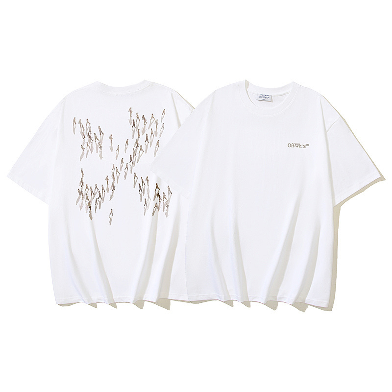 EM Sneakers OFF-WHITE Moonwalker Arrows Print T-Shirt #177 White