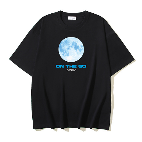 EM Sneakers ON THE GO Moon Print OFF-WHITE  T-Shirt #174 Black /White /Blue