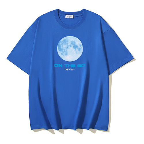EM Sneakers ON THE GO Moon Print OFF-WHITE  T-Shirt #174 Black /White /Blue