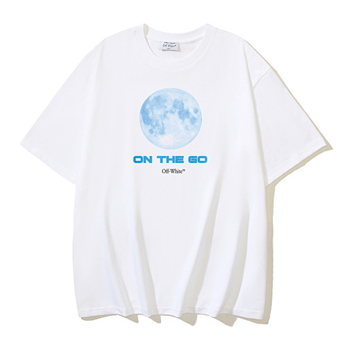 EM Sneakers ON THE GO Moon Print OFF-WHITE  T-Shirt #174 Black /White /Blue