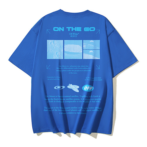 EM Sneakers ON THE GO Moon Print OFF-WHITE  T-Shirt #174 Black /White /Blue