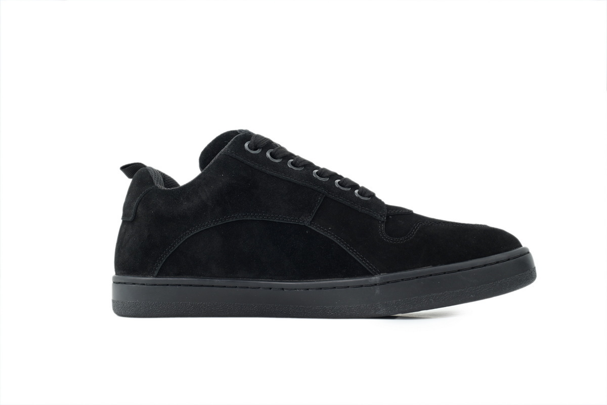 EM Sneakers Celine Huntington Low Lace-up Sneaker in Suede Calfskin and Mesh Black