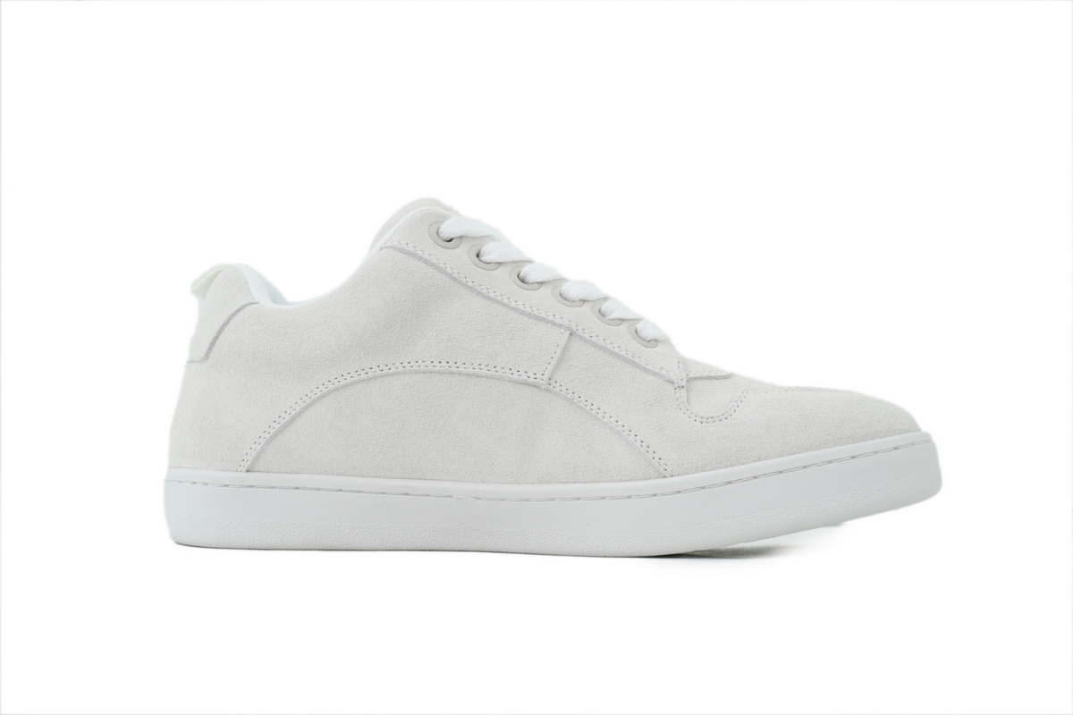 EM Sneakers Celine Huntington Low Lace-up Sneaker in Suede Calfskin and Mesh White
