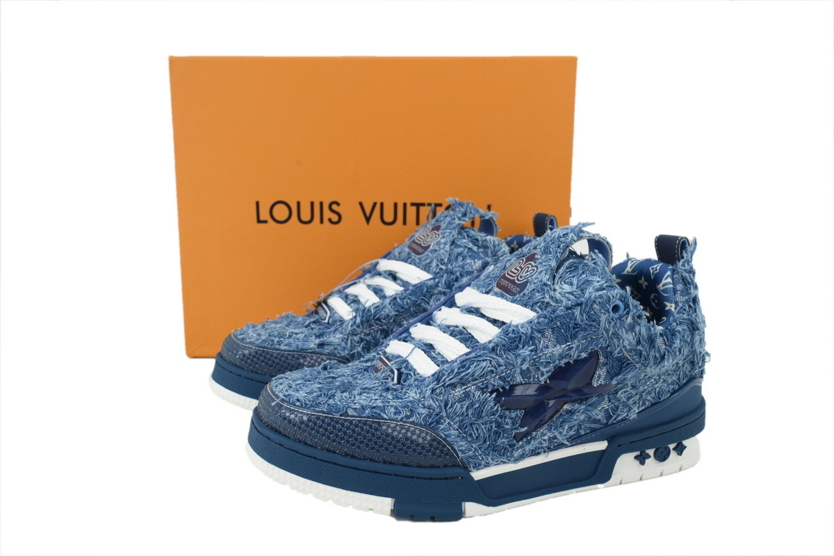 EM Sneakers Louis Vuitton LV Skate Plum Blossom Diamond Blue