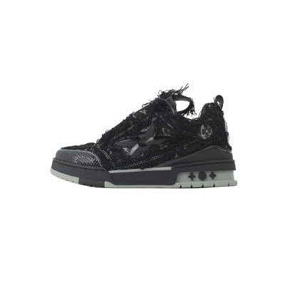 EM Sneakers Louis Vuitton LV Skate Plum Blossom Drill in Black 01