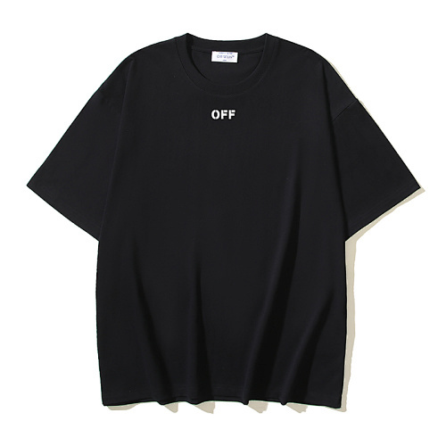 EM Sneakers OFF-WHITE Diagonal Stripes Print T-Shirt #187 Black /White