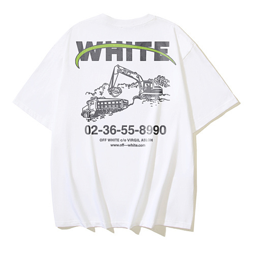 EM Sneakers OFF-WHITE Excavator Print T-Shirt #185 Black /White