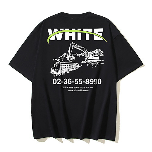 EM Sneakers OFF-WHITE Excavator Print T-Shirt #185 Black /White