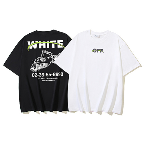 EM Sneakers OFF-WHITE Excavator Print T-Shirt #185 Black /White