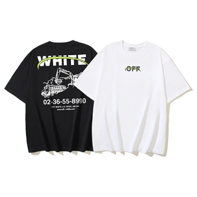EM Sneakers OFF-WHITE Excavator Print T-Shirt #185 Black /White 01