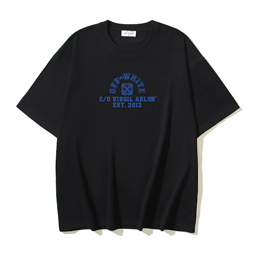EM Sneakers OFF-WHITE Heavyweight Printed T-Shirt #193  Black /White /Blue /Red