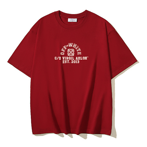 EM Sneakers OFF-WHITE Heavyweight Printed T-Shirt #193  Black /White /Blue /Red