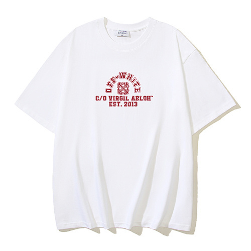 EM Sneakers OFF-WHITE Heavyweight Printed T-Shirt #193  Black /White /Blue /Red