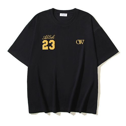 EM Sneakers OFF-WHITE Logo 23 Micro-Print T-Shirt #192 Black /Blue