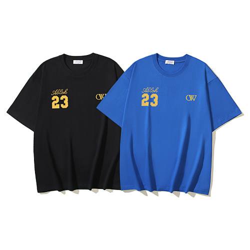 EM Sneakers OFF-WHITE Logo 23 Micro-Print T-Shirt #192 Black /Blue