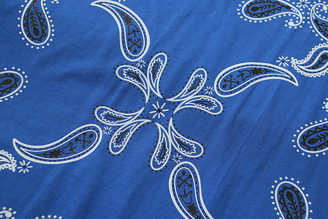 EM Sneakers OFF-WHITE Paisley Arrows Print T-Shirt #189 Black /Blue