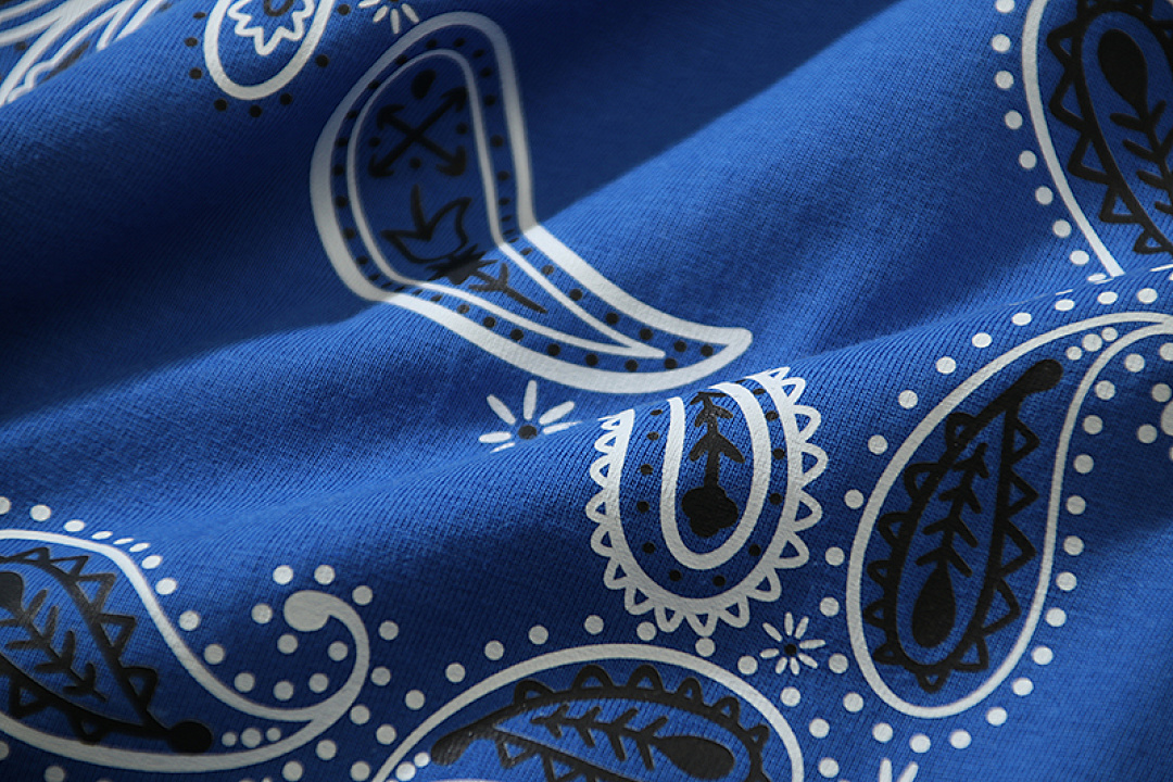 EM Sneakers OFF-WHITE Paisley Arrows Print T-Shirt #189 Black /Blue