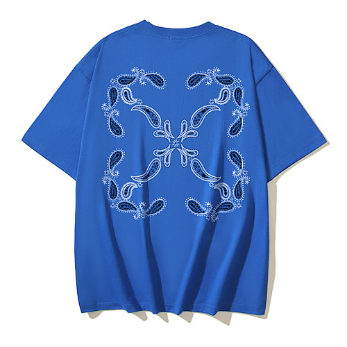 EM Sneakers OFF-WHITE Paisley Arrows Print T-Shirt #189 Black /Blue