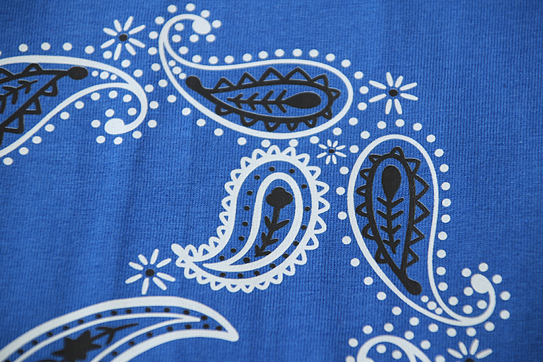 EM Sneakers OFF-WHITE Paisley Arrows Print T-Shirt #189 Black /Blue