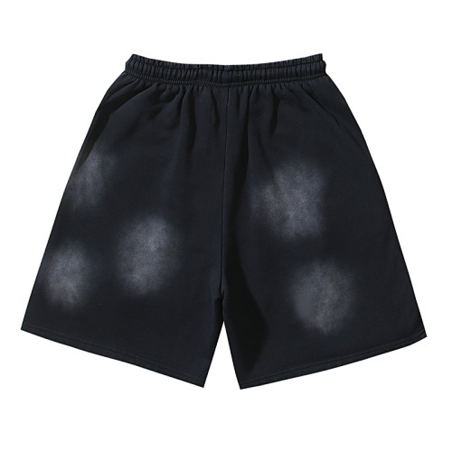 EM Sneakers Hellstar Distressed Casual Shorts #777 Washed Black-Red