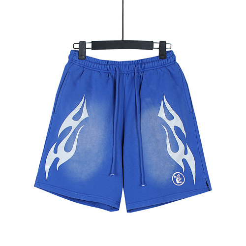 EM Sneakers Hellstar Distressed Casual Shorts #777 Washed Blue