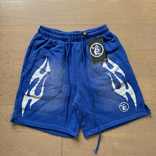 EM Sneakers Hellstar Distressed Casual Shorts #777 Washed Blue