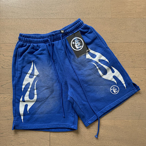 EM Sneakers Hellstar Distressed Casual Shorts #777 Washed Blue