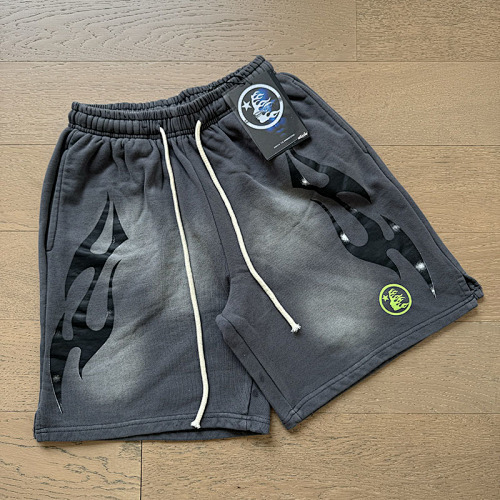 EM Sneakers Hellstar Distressed Casual Shorts #777 Washed Gray