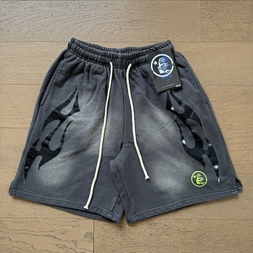 EM Sneakers Hellstar Distressed Casual Shorts #777 Washed Gray