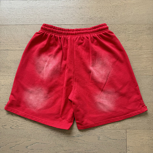 EM Sneakers Hellstar Distressed Casual Shorts #777 Washed Red