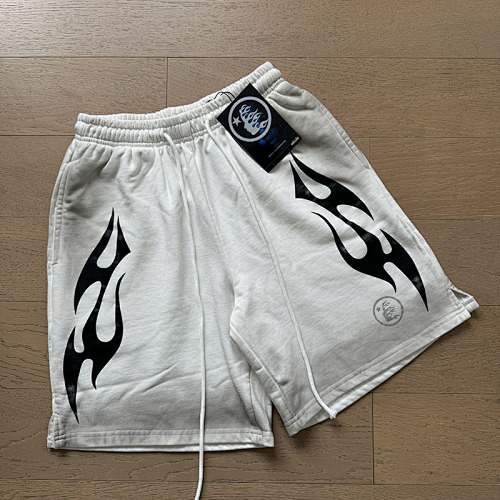 EM Sneakers Hellstar Distressed Casual Shorts #777 Washed White