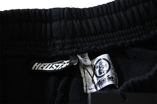 EM Sneakers Hellstar Distressed Casual Shorts with Washed and Splattered Ink #786 Washed Black