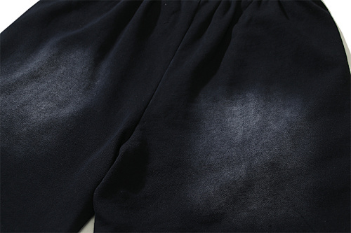 EM Sneakers Hellstar Distressed Casual Shorts with Washed and Splattered Ink #789 Washed Black