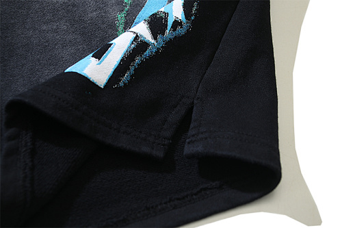 EM Sneakers Hellstar Distressed Casual Shorts with Washed and Splattered Ink #789 Washed Black