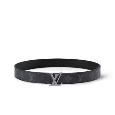 EM Sneakers Louis Vuitton LV Initiales 35mm Reversible Belt Black Monogram Eclipse 01