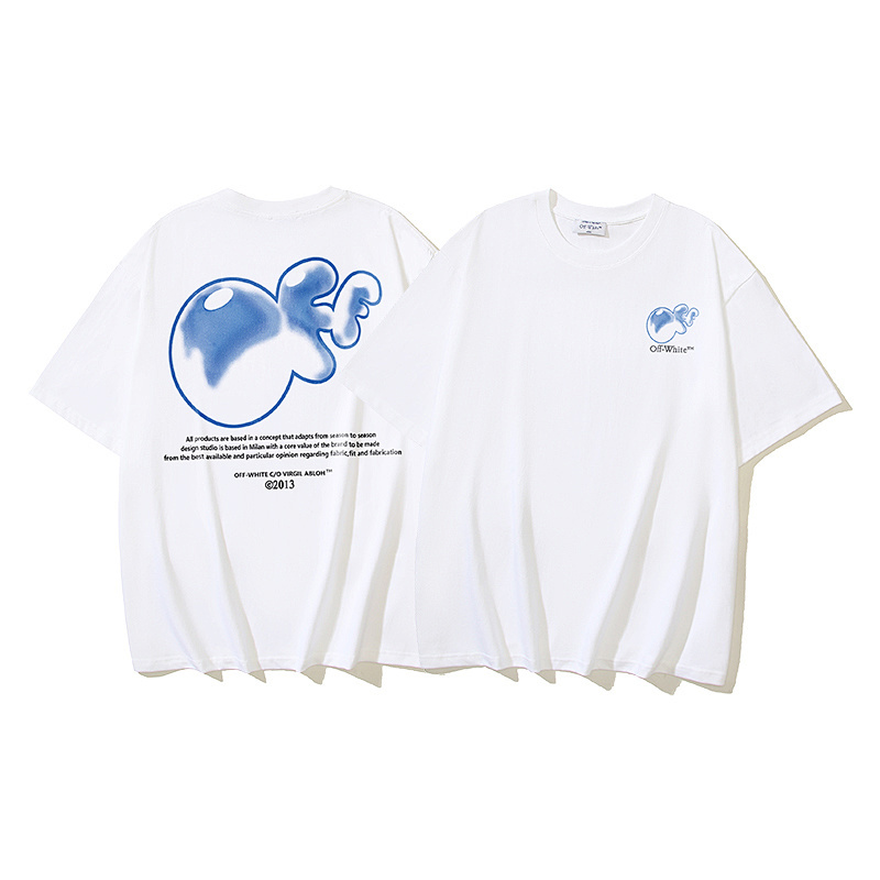 EM Sneakers OFF-WHITE "OFF" Bubble Print T-shirt #1091 White