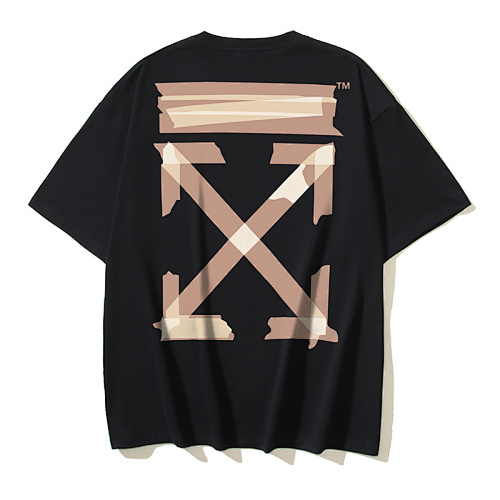 EM Sneakers OFF-WHITE Arrow Print on Tape T-shirt #1138 Black /White