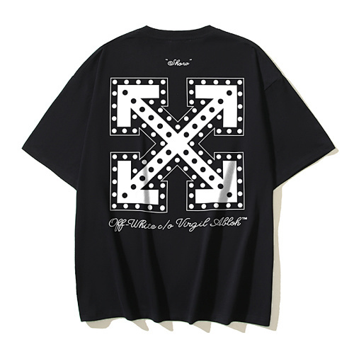 EM Sneakers OFF-WHITE Ask Legal Skate Polka Dot and Arrow Print T-shirt #1103 Black /White
