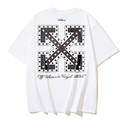 EM Sneakers OFF-WHITE Ask Legal Skate Polka Dot and Arrow Print T-shirt #1103 Black /White