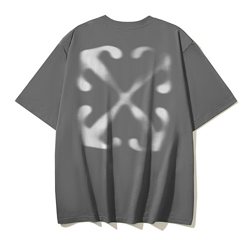 EM Sneakers OFF-WHITE Atomized Arrow Print T-shirt #1097 Black /White /Gray /Blue