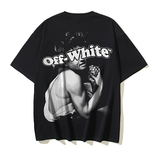 EM Sneakers OFF-WHITE Bacchus Portrait Print T-shirt #1056 Black /Red /Gray /Blue