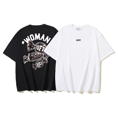 EM Sneakers OFF-WHITE Candy Print T-shirt #1131 Black /White 01