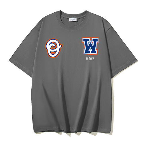 EM Sneakers OFF-WHITE Cartoon Print T-shirt #1101 Black /White /Gray /Blue /Red