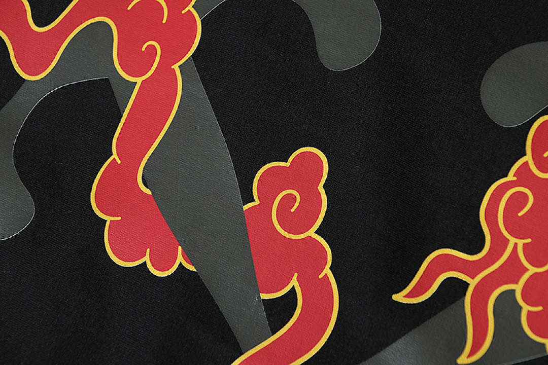 EM Sneakers OFF-WHITE ear of the Dragon Collection Arrows Print T-Shirt #198 Black /Red