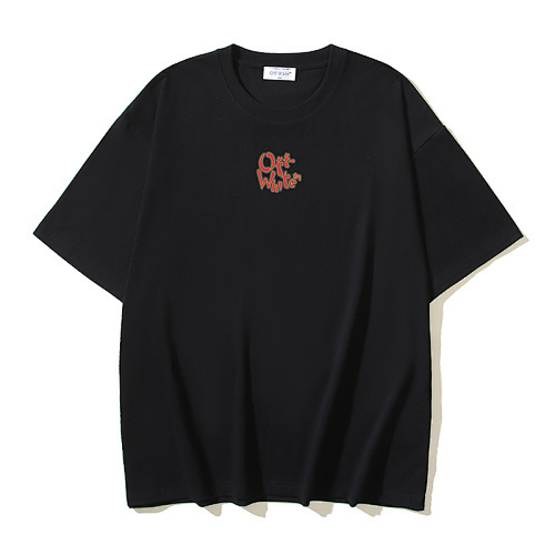 EM Sneakers OFF-WHITE ear of the Dragon Collection Arrows Print T-Shirt #198 Black /Red