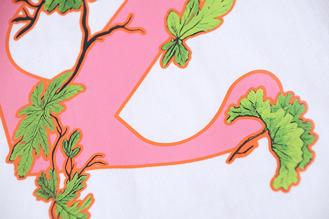 EM Sneakers OFF-WHITE Floral and Botanical Arrow Print T-Shirt #1024 White