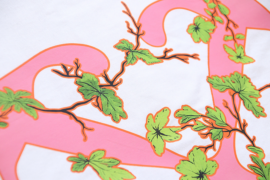 EM Sneakers OFF-WHITE Floral and Botanical Arrow Print T-Shirt #1024 White