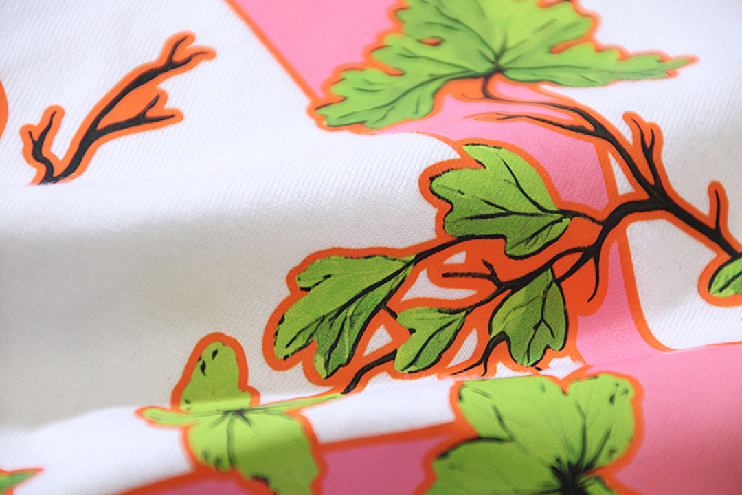 EM Sneakers OFF-WHITE Floral and Botanical Arrow Print T-Shirt #1024 White