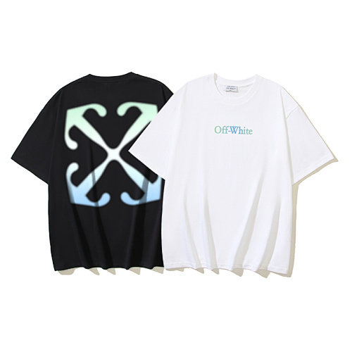 EM Sneakers OFF-WHITE Gradient Arrow Print T-Shirt #1021 Black /White